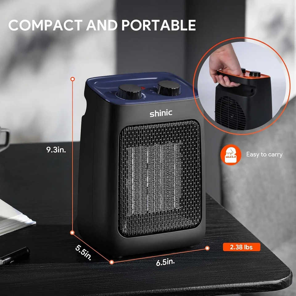 SHINIC Blue Portable Ceramic Heater, product view 9
