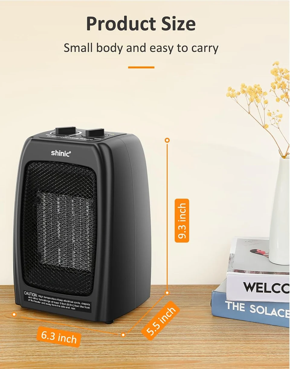 SHINIC Compact Ceramic Space Heater, product view 6