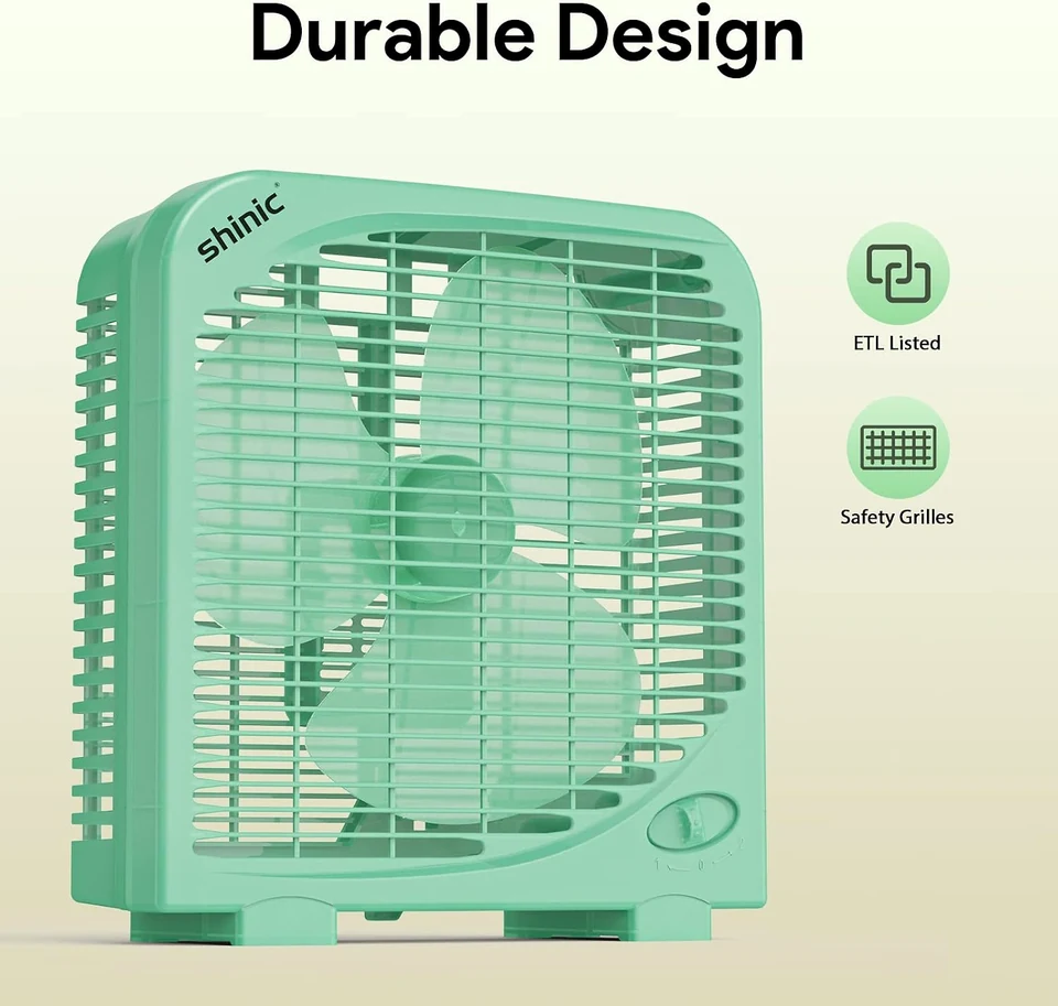 SHINIC Green Tabletop Box Fan, product view 7