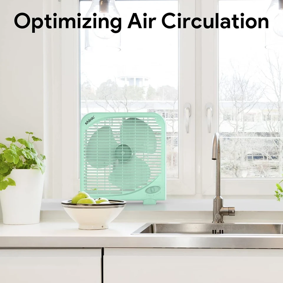 SHINIC Green Tabletop Box Fan, product view 8